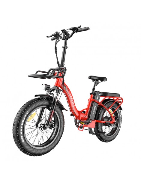 FAFREES F20 Max 20*4 Fat Inch Tire Bicicletta elettrica pieghevole - Motore brushless da 500W e batteria 18Ah - Rosso Grandi sconti