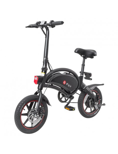 DYU D3+ Ciclomotore elettrico pieghevole con pneumatici da 14" - Motore senza spazzole da 240W e batteria al litio da 10AH