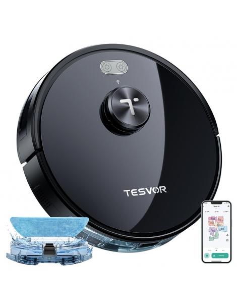 Tesvor S5 Robot Aspirapolvere 3 in 1 Aspirazione Mopping Spazzare 3000Pa Aspirazione Navigazione LiDAR - Nero