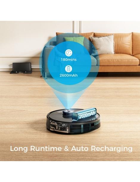 Tesvor S5 Robot Aspirapolvere 3 in 1 Aspirazione Mopping Spazzare 3000Pa Aspirazione Navigazione LiDAR - Nero Ritorno libero