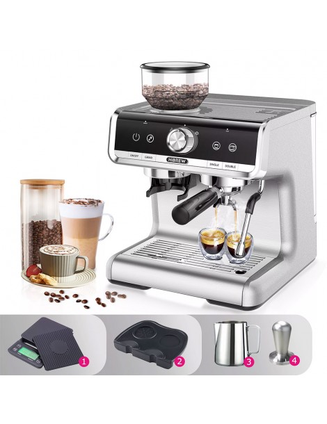 HiBREW H7 1550W Macchina da caffè 19Bar 2.8L Capacità d'acqua Caffettiera con Latte Cup Powder Tamper Scala elettronica 50% di sconto con spedizione gratuita
