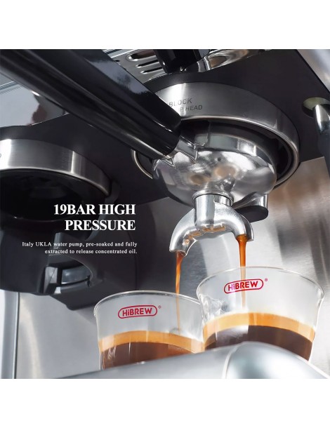 HiBREW H7 1550W Macchina da caffè 19Bar 2.8L Capacità d'acqua Caffettiera con Latte Cup Powder Tamper Scala elettronica 50% di sconto con spedizione gratuita