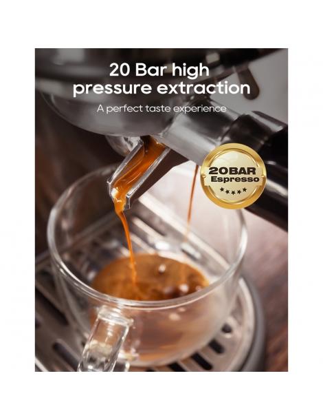 HiBREW H10B Macchina per caffè espresso pressione di estrazione 20 bar temperatura e volume della tazza regolabili - Argento Limitato a 3 giorni