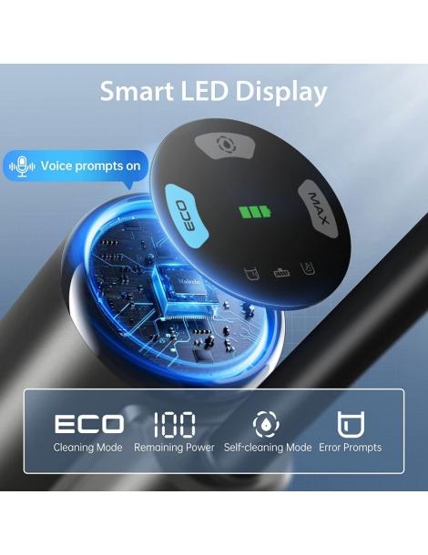 Maircle F1 Aspirapolvere lavapavimenti aspirazione 16kPa autonomia 35min display LED autopulizia - Grigio Italy