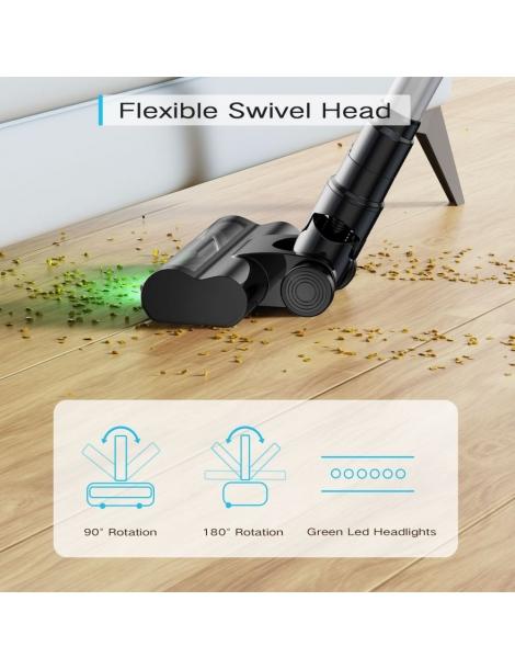 MOOSOO YC1 Aspirapolvere senza fili alta aspirazione 12kPa fino a 40min di funzionamento display a LED - Argento Italia