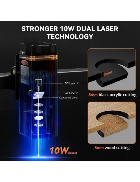 WAINLUX JL7 Taglierina per incisione laser potenza laser 10W punto compresso 0 05*0 08 mm 400*400 mm Outlet