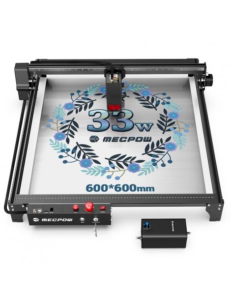 Mecpow X5 Pro 33W Macchina per incisione laser area di incisione 600x600mm spot laser con assistenza pneumatica automatica