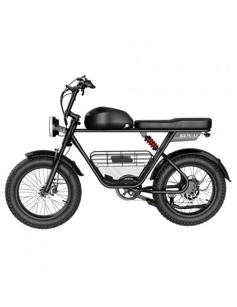 GUNAI-T Bicicletta elettrica motore 1000W batteria 48V 21Ah pneumatici grassi 20*4.0 pollici velocità massima 60km/h - Nero Offerta speciale