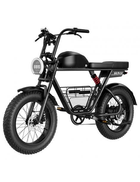 GUNAI-T Bicicletta elettrica motore 1000W batteria 48V 21Ah pneumatici grassi 20*4.0 pollici velocità massima 60km/h - Nero Offerta speciale