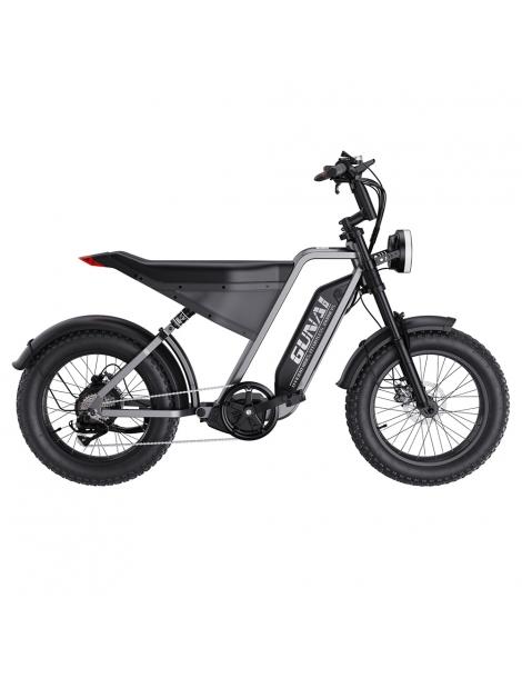GUNAI-Y Bicicletta elettrica motore 1000W batteria 48V 18Ah pneumatici grassi 20*4.0 pollici velocità massima 60km/h - Nero