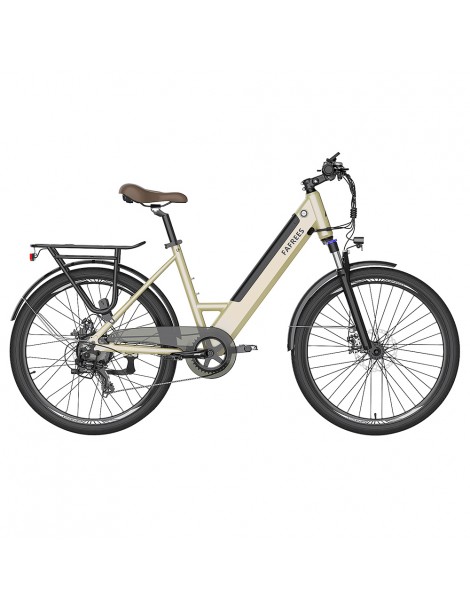 FAFREES F26 Pro 26'' E-Bike da città passo-passo 25 Km/h Motore 250W 36V 10Ah Batteria incorporata rimovibile-Oro Offerta San Valentino