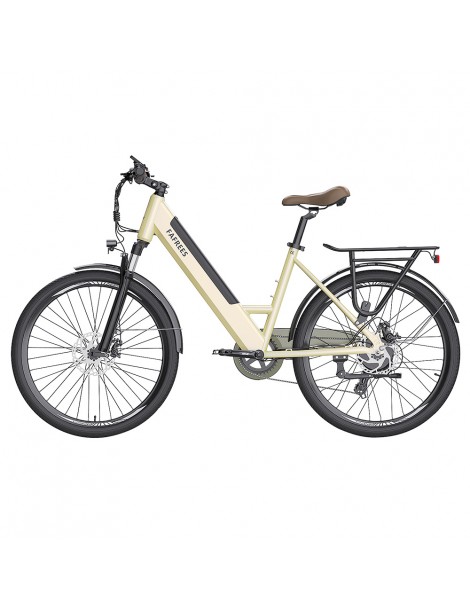 FAFREES F26 Pro 26'' E-Bike da città passo-passo 25 Km/h Motore 250W 36V 10Ah Batteria incorporata rimovibile-Oro Offerta San Valentino