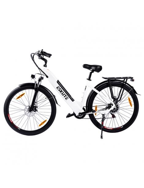 ESKUTE ES-28-SDXK Bicicletta elettrica motore da 250W batteria da 36V 20Ah pneumatici da 28*1.75 pollici - Bianco Smaltimento dello stoccaggio
