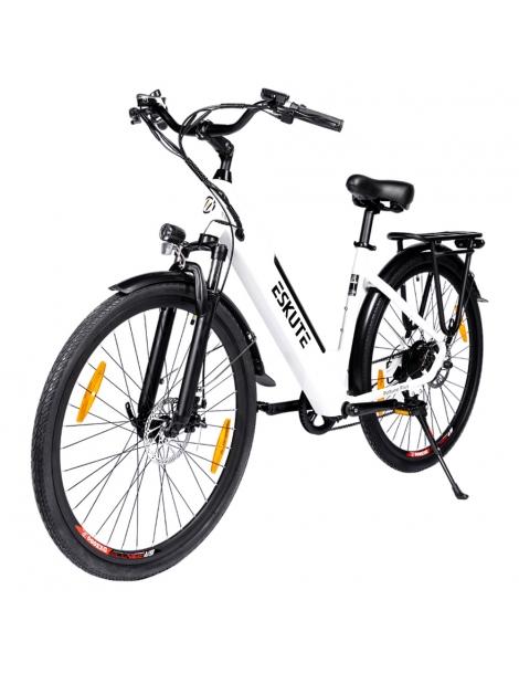 ESKUTE ES-28-SDXK Bicicletta elettrica motore da 250W batteria da 36V 20Ah pneumatici da 28*1.75 pollici - Bianco Smaltimento dello stoccaggio