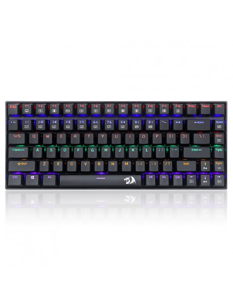 K629-KB 75% Arcobaleno LED retroilluminazione tastiera meccanica da gioco 84 tasti interruttore blu-nero Ultimi due giorni