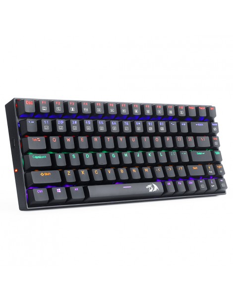 K629-KB 75% Arcobaleno LED retroilluminazione tastiera meccanica da gioco 84 tasti interruttore blu-nero Ultimi due giorni