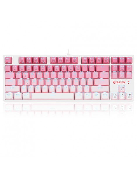K576W-GP DAKSA TKL Tastiera meccanica cablata 87 tasti Gradient PBT Keycap Red Switch - Rosa Ultimo giorno
