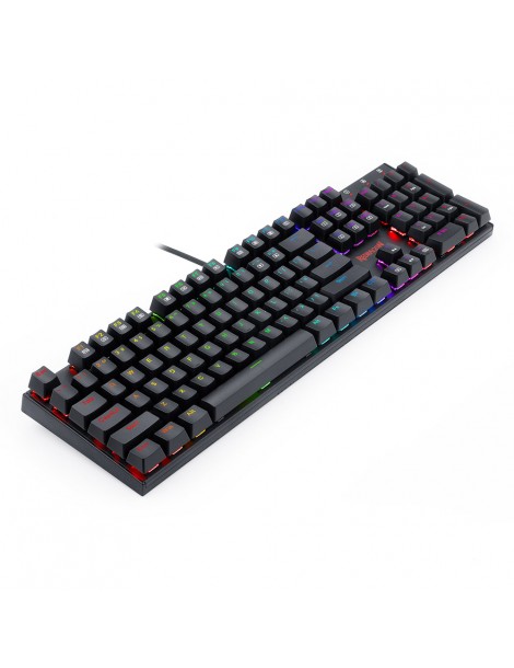 Tastiera meccanica cablata a 104 tasti K565-RGB Retroilluminazione RGB Layout USA Base in alluminio Interruttore rosso - Nero Promozione temporanea
