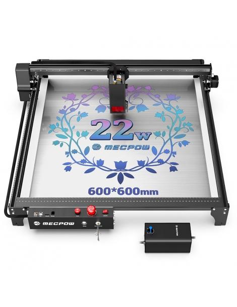 Mecpow X5 22W Macchina per incisione laser area di incisione 600x600mm spot laser con assistenza pneumatica automatica