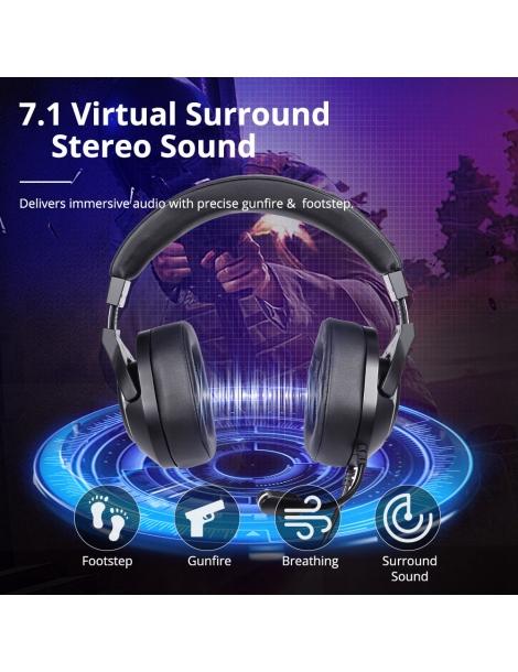 Tronsmart Sparkle Virtual 7.1 Cuffie da gioco con illuminazione RGB porta USB Sostegno trimestrale