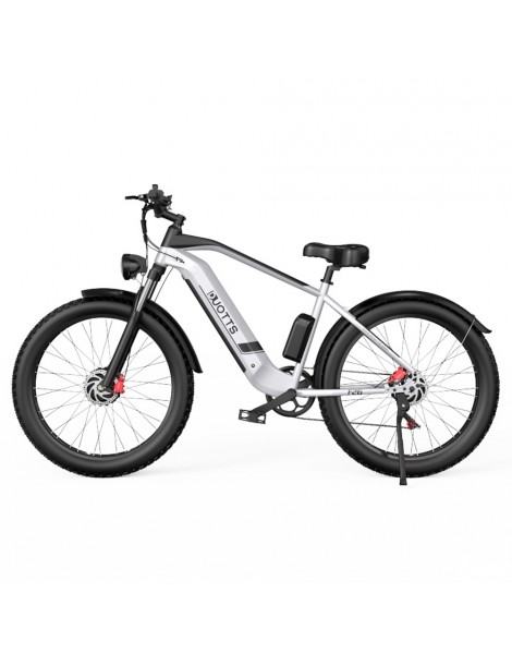 DUOTTS F26 26*4.0 Inch Bicicletta elettrica con pneumatici grassi doppio motore 750W*2 batteria LG 17.5Ah - Argento