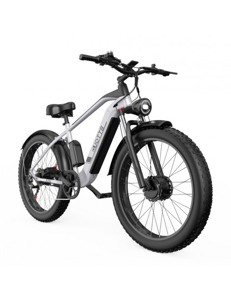 DUOTTS F26 26*4.0 Inch Bicicletta elettrica con pneumatici grassi doppio motore 750W*2 batteria LG 17.5Ah - Argento Sconti questo mese