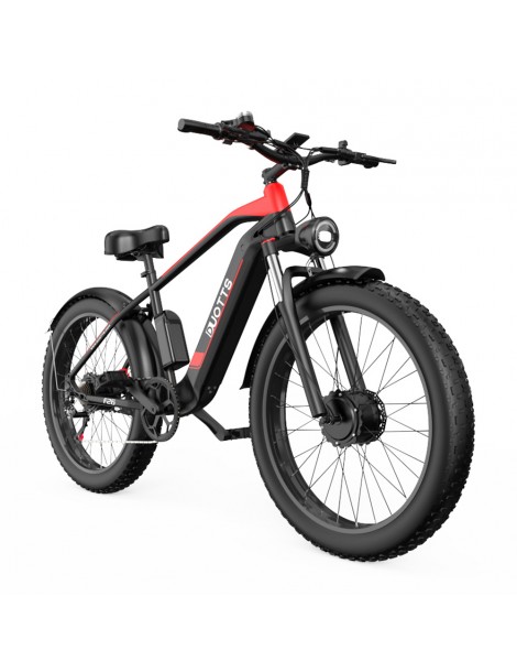DUOTTS F26 26*4.0 Inch Bicicletta elettrica con pneumatici grassi doppio motore 750W*2 batteria LG 17.5Ah - Nero 2025
