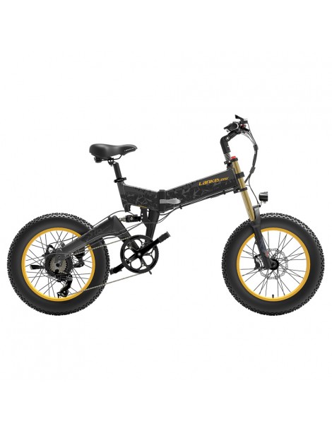 LANKELEISI X3000 Plus Bicicletta elettrica pieghevole Big Fork 48V 1000W Motore 17.5Ah Batteria - Nero