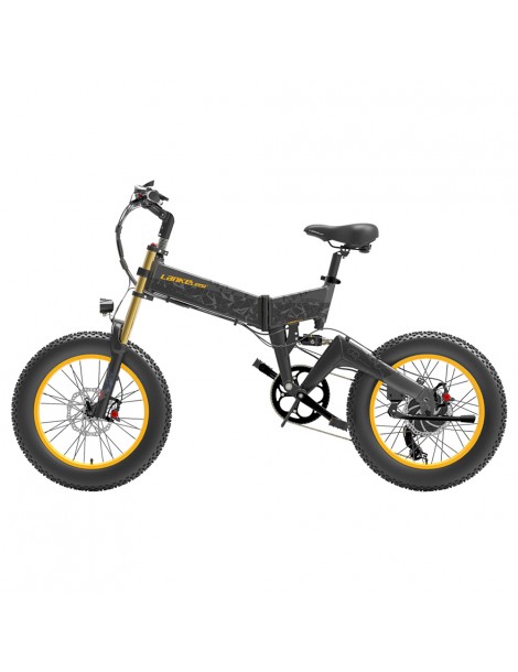 LANKELEISI X3000 Plus Bicicletta elettrica pieghevole Big Fork 48V 1000W Motore 17.5Ah Batteria - Nero Qualità Garantita