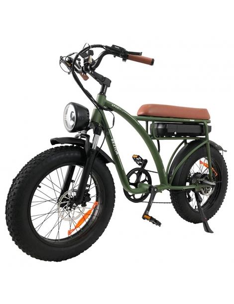 BEZIOR XF001 Plus Bici elettrica pneumatico 20*4.0in motore 48V 1000W velocità massima 45km/h 17.5Ah - Verde militare