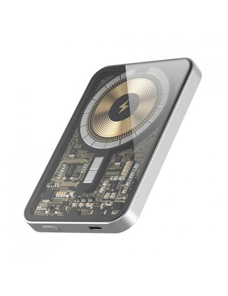 Caricabatterie portatile wireless HINOVO MB1-5000xw banca di energia wireless magnetica da 5000mAh stile Cyberpunk