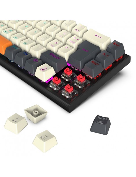 K633CGO-RGB Ryze Tastiera da gioco meccanica compatta a 68 tasti Layout tedesco Interruttore rosso retroilluminato RGB Offerta Pasqua