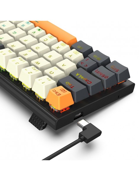 K633CGO-RGB Ryze Tastiera da gioco meccanica compatta a 68 tasti Layout tedesco Interruttore rosso retroilluminato RGB Offerta Pasqua