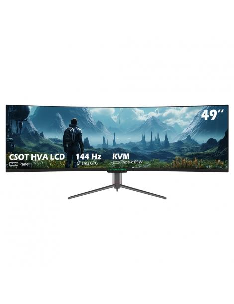 TITAN ARMY C49SHC Monitor da gioco 32:9 49 pollici DFHD 3840×1080 a schermo maggiorato pannello CSOT HVA curvo 1500R