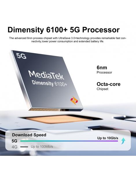 FOSSiBOT S1 5G 6GB+128GB Smartphone schermo da 6 745 pollici fotocamera da 50MP NFC GPS Android 14 - Nero Offerta Anniversario