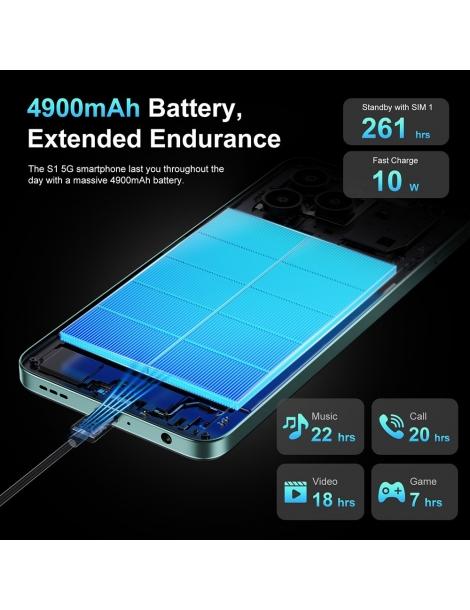 FOSSiBOT S1 5G 6GB+128GB Smartphone schermo da 6 745 pollici fotocamera da 50MP NFC GPS Android 14 - Nero Offerta Anniversario