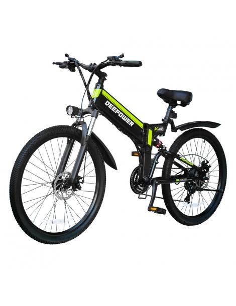 DEEPOWER K26 Bicicletta elettrica pieghevole pneumatici da 26 pollici motore da 48V 500W batteria da 12 8Ah Comprane uno, ottenene uno gratis
