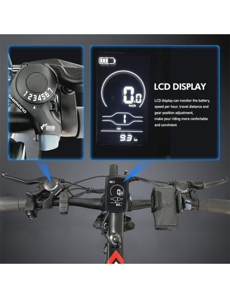 Kaisda K1 Ciclomotore elettrico pieghevole pneumatico da 26 pollici motore da 500W batteria agli ioni di litio da 10Ah - Nero Offerte speciali