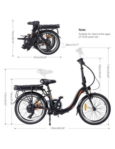 FAFREES 20F054 Bicicletta elettrica pieghevole- Batteria agli ioni di litio 36V 10AH e motore 250W Prezzo basso
