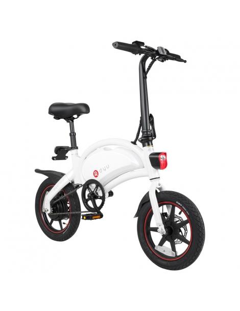 DYU D3+ ciclomotore elettrico pieghevole con pneumatici da 14" motore senza spazzole da 240W batteria 10AH - Bianco
