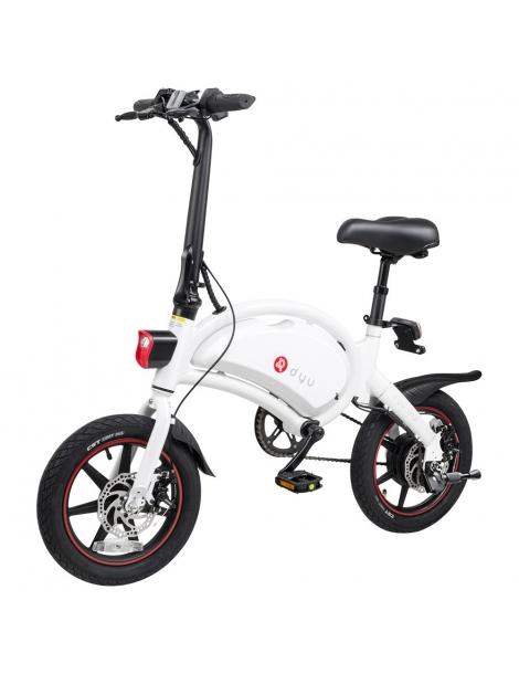 DYU D3+ ciclomotore elettrico pieghevole con pneumatici da 14" motore senza spazzole da 240W batteria 10AH - Bianco Rilascio limitato