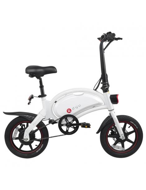 DYU D3+ ciclomotore elettrico pieghevole con pneumatici da 14" motore senza spazzole da 240W batteria 10AH - Bianco Rilascio limitato
