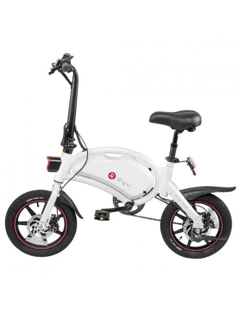 DYU D3+ ciclomotore elettrico pieghevole con pneumatici da 14" motore senza spazzole da 240W batteria 10AH - Bianco Rilascio limitato