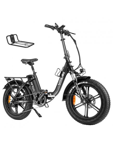 Vitilan U7 2.0 Bicicletta elettrica pieghevole ruote grasse da 20*4.0 pollici motore da 750W batteria 48V 20Ah - Nero