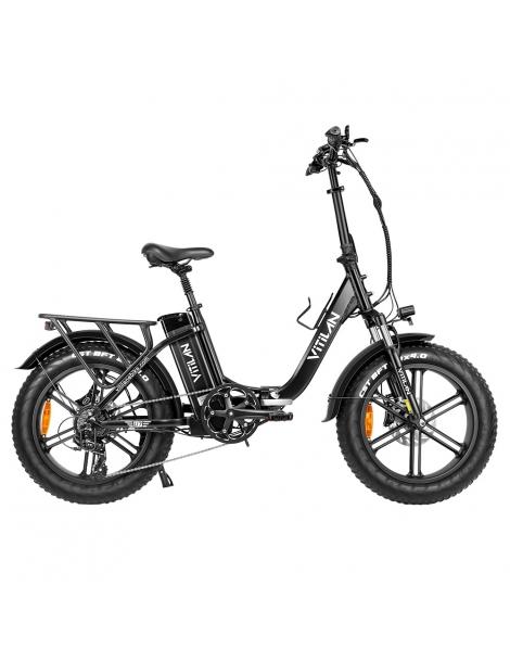 Vitilan U7 2.0 Bicicletta elettrica pieghevole ruote grasse da 20*4.0 pollici motore da 750W batteria 48V 20Ah - Nero Fino al 65% di sconto