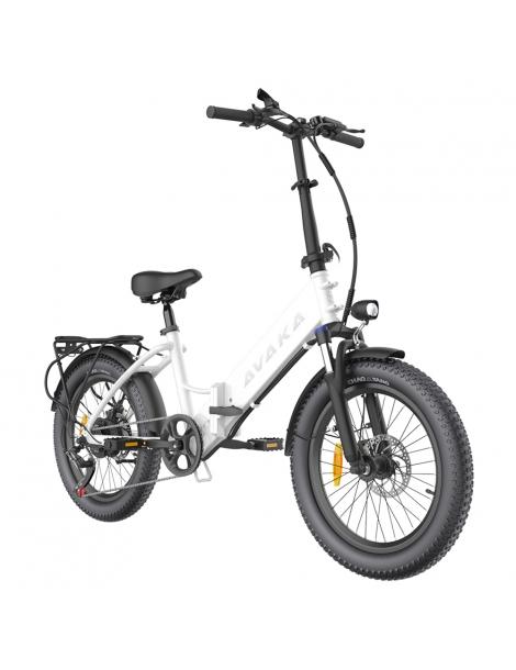 AVAKA K300 Bicicletta elettrica pieghevole motore 350W batteria 36V 16Ah pneumatici 20*3.0 pollici 31km/h 100km - Bianco