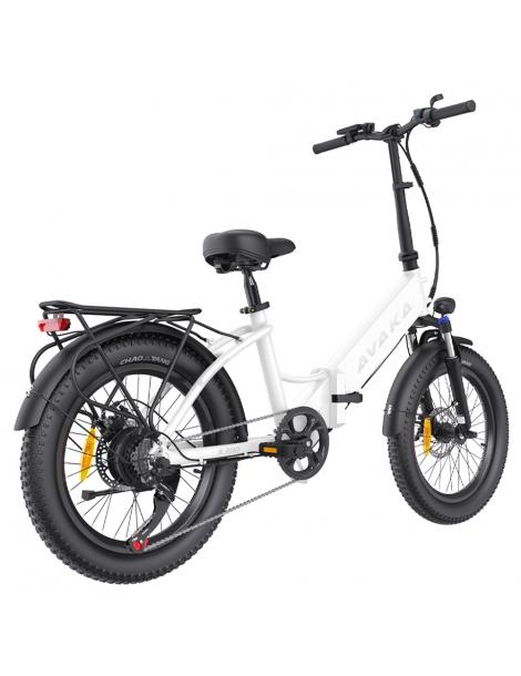 AVAKA K300 Bicicletta elettrica pieghevole motore 350W batteria 36V 16Ah pneumatici 20*3.0 pollici 31km/h 100km - Bianco Limitato a 3 giorni