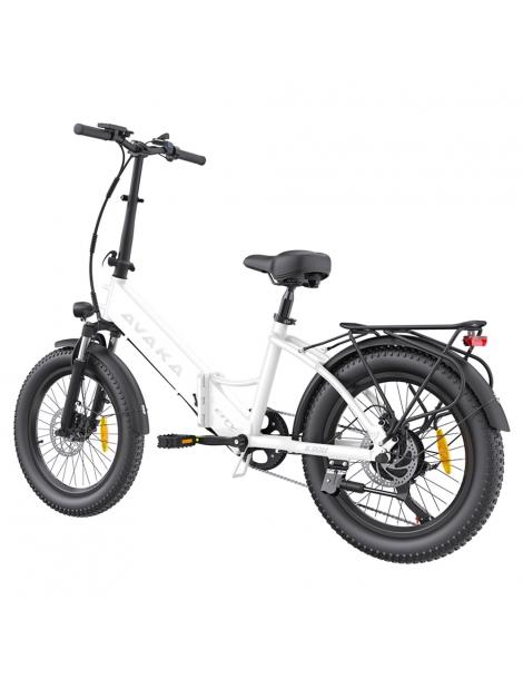 AVAKA K300 Bicicletta elettrica pieghevole motore 350W batteria 36V 16Ah pneumatici 20*3.0 pollici 31km/h 100km - Bianco Limitato a 3 giorni