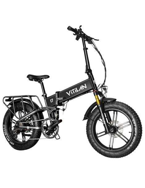 Vitilan I7 Pro 3.0 Bicicletta elettrica motore 750W 48V 20Ah pneumatico grasso 20*4.0 pollici 45km/h 80Nm 110km - Nero Esporta salva