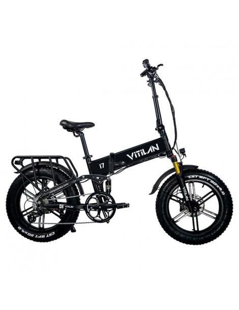Vitilan I7 Pro 3.0 Bicicletta elettrica motore 750W 48V 20Ah pneumatico grasso 20*4.0 pollici 45km/h 80Nm 110km - Nero Esporta salva
